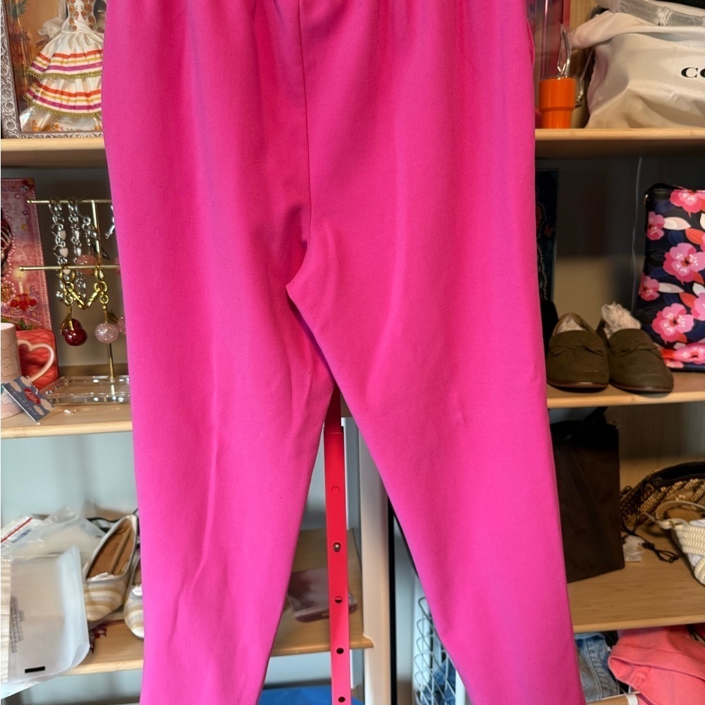 French Connection Bright Pink Cropped Dress Pants | Size 6 - Picture 4 of 5